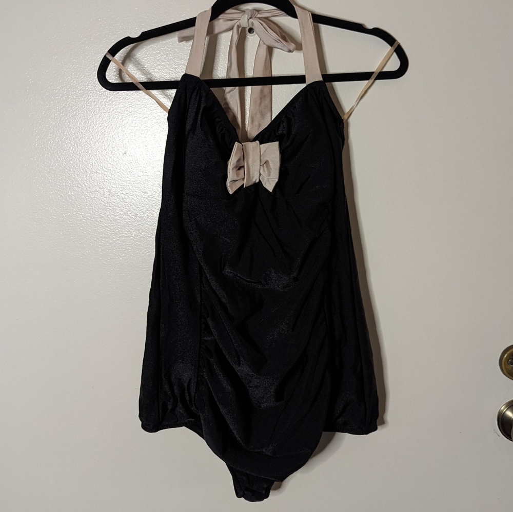 Rock Steady Clothing Retro Style Pinup Bathing Suit One Piece Halter 1X